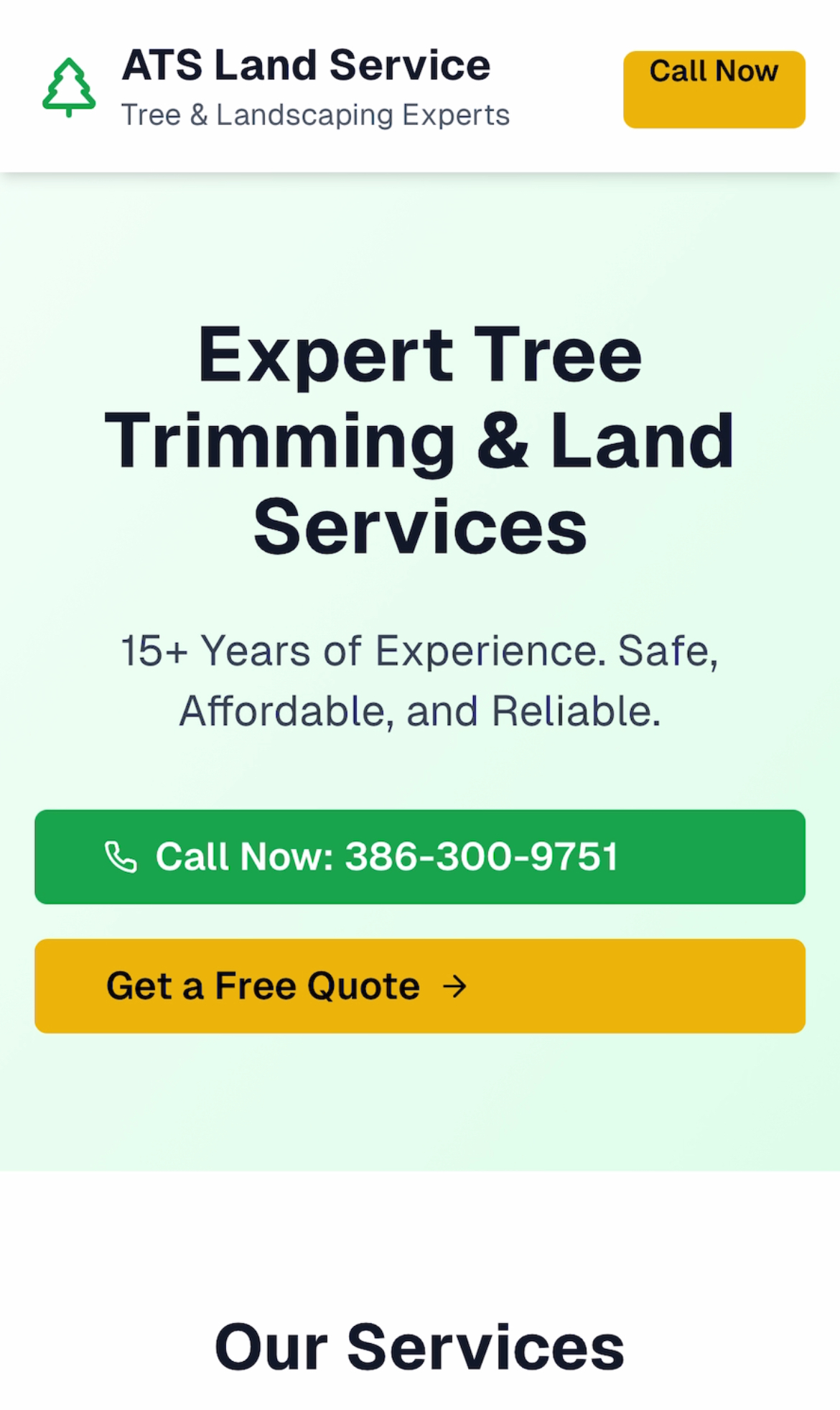 ATS Land Service - Tree & Landscaping Website by Built2Book